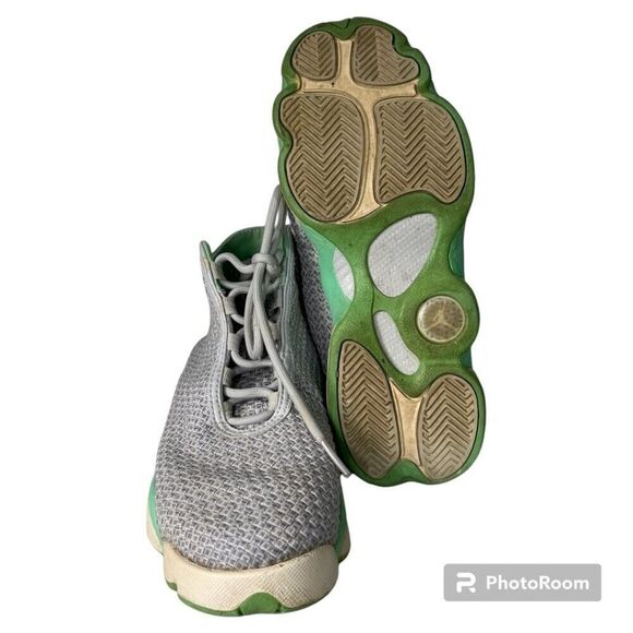 Air Jordan Horizon Green Glow Sneakers Gray Mint‎ ladies 6.5 or kids 5 - Picture 4 of 5